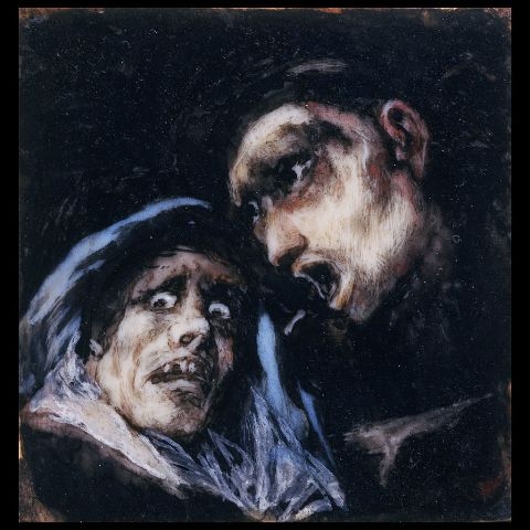 Francisco Goya, Monk Talking to an Old Woman (1824-1825)
