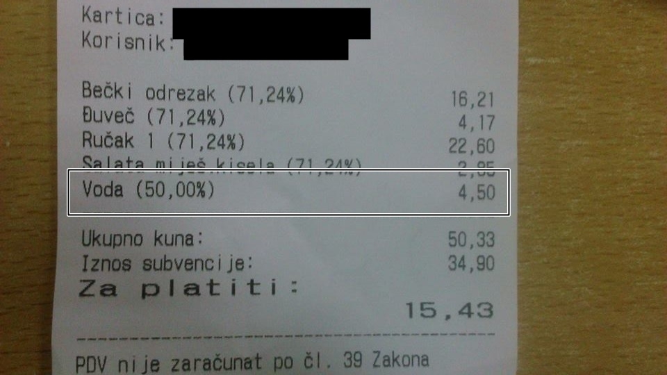 Jana u zagrebačkim menzama: račun