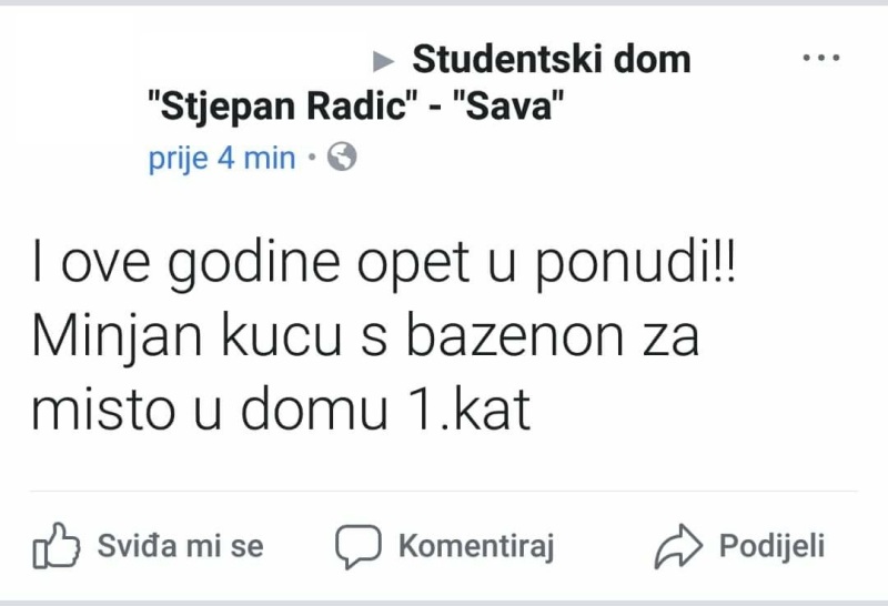 Najsmješnije objave "tražim cimera" sa domskih grupa
