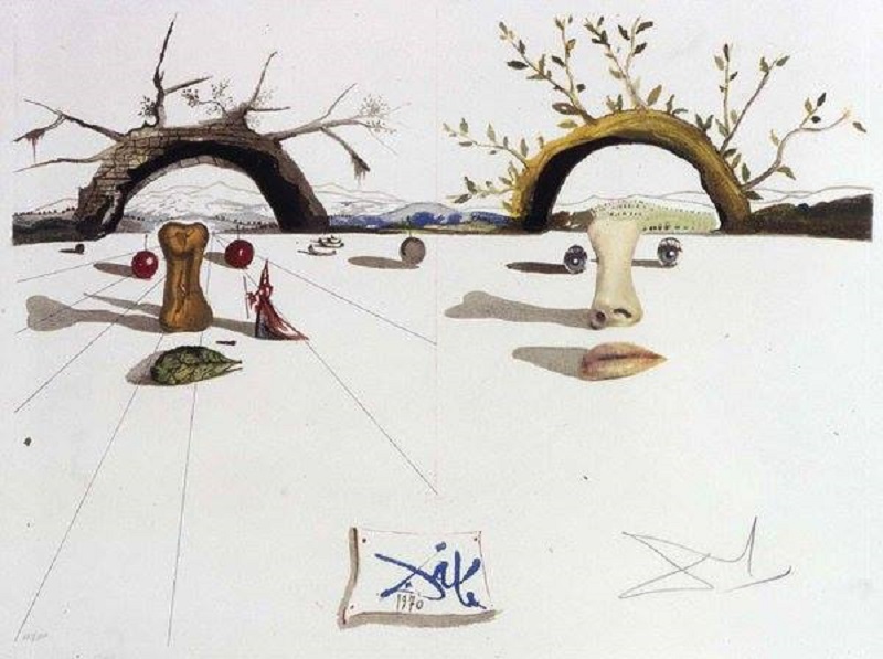 Salvador Dali - Winter and Summer - Patient Lovers (1973)