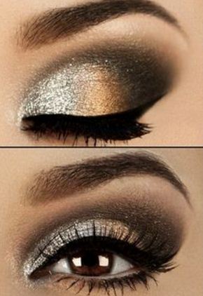 Novogodišnji make-up: Black & Golden & Silver Glitter