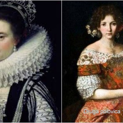 Usporedba haljina s početka i kraja 17.st.