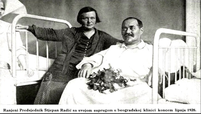 Stjepan Radić i njegova žena u bolnici