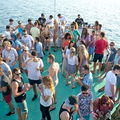 The crowd on the boat party